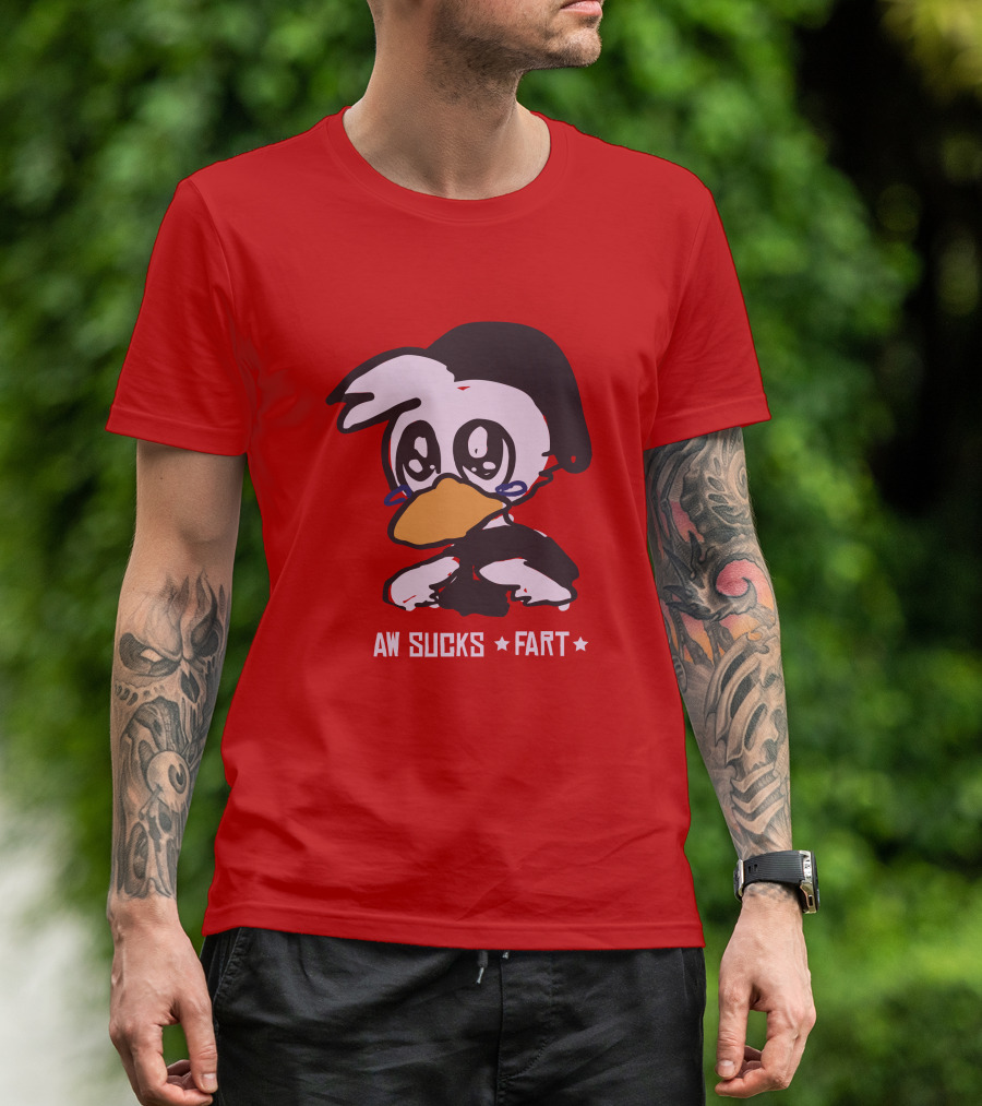 Aw Sucks Fart Crying Duck Cartoon T-Shirt