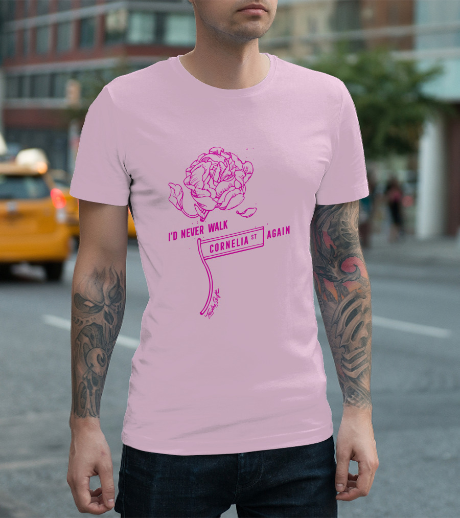 Taylor Swift Cornelia St I'd Never Walk Again Rose Drawing T-Shirt