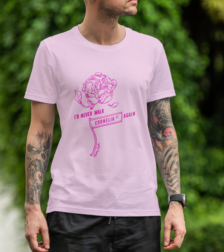 Taylor Swift Cornelia St I'd Never Walk Again Rose Drawing T-Shirt