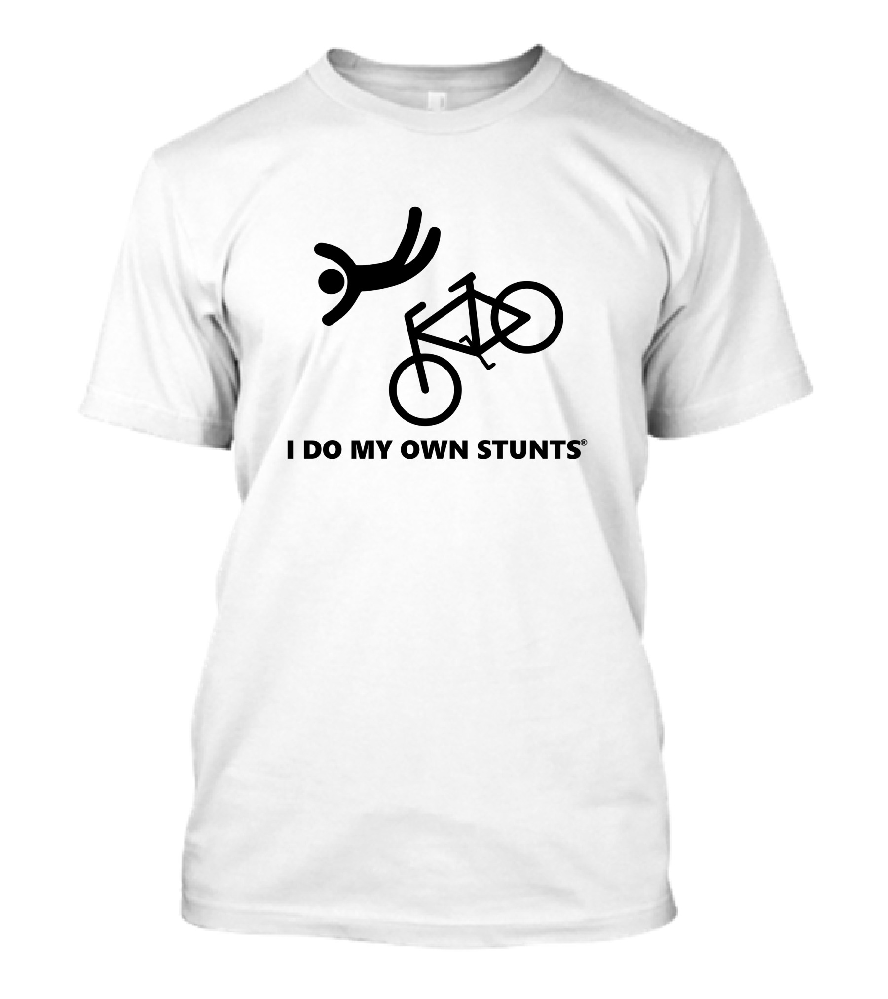 Shaun I Do My Own Stunts Falling Off Bicycle T-Shirt