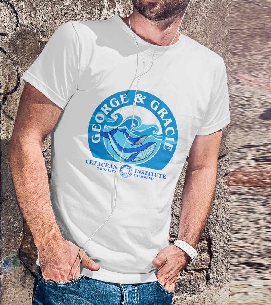 George And Gracie Cetacean Institute Sausalito California Wave T-Shirt