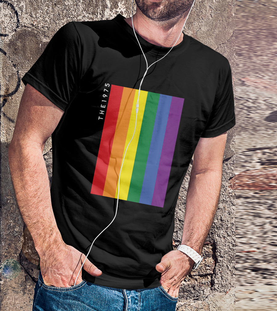 The 1975 Loving Someone Rainbow Vertical Stripes T-Shirt