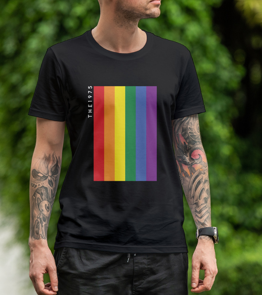 The 1975 Loving Someone Rainbow Vertical Stripes T-Shirt
