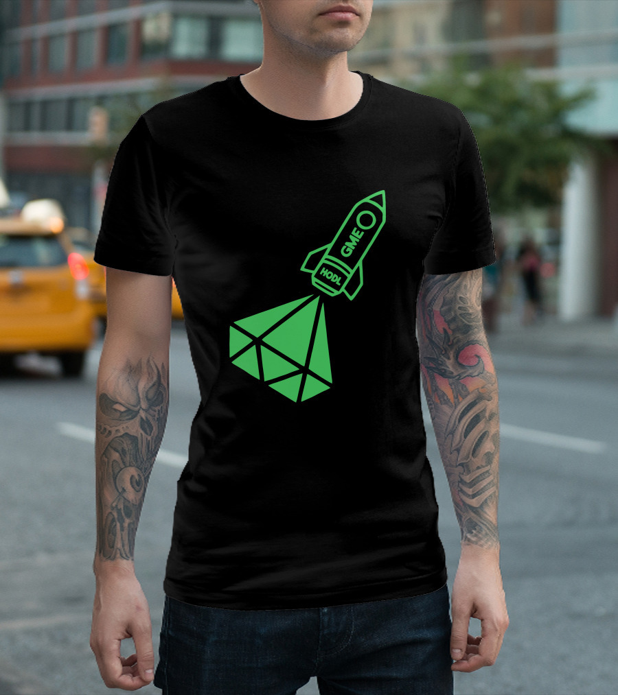 GME HODL Rocket to the Moon St. Patrick's Day Green T-Shirt