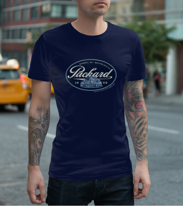 Warren OH Birthplace Of Packard 1899 Vintage Car Grill Navy Tonal T-Shirt