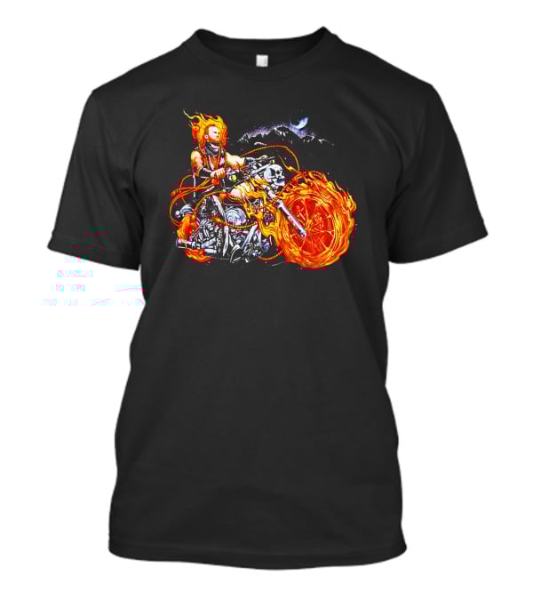Hangman Adam Page Ghost Rider Flaming Motorcycle Mattmac1012 T-Shirt