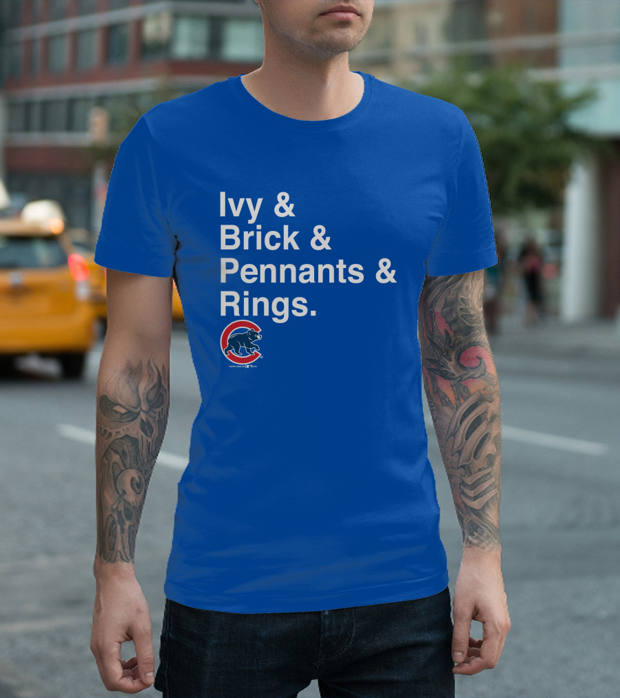 Ivy Brick Pennants Rings Cubs T-Shirt