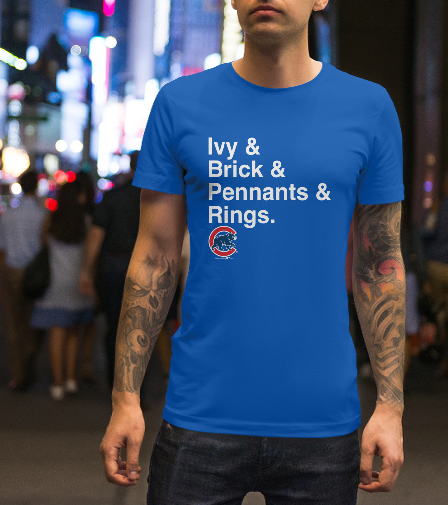 Ivy Brick Pennants Rings Cubs T-Shirt