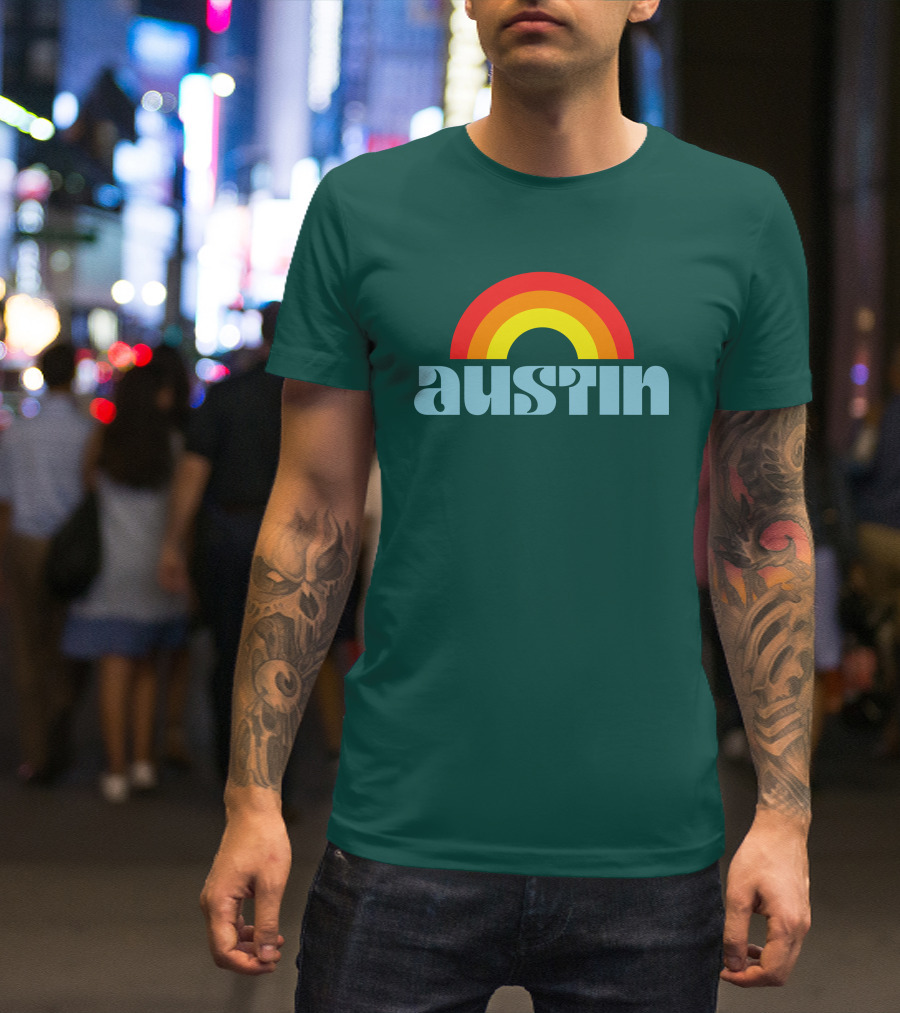 Austin Pride Rainbow Retro T-Shirt