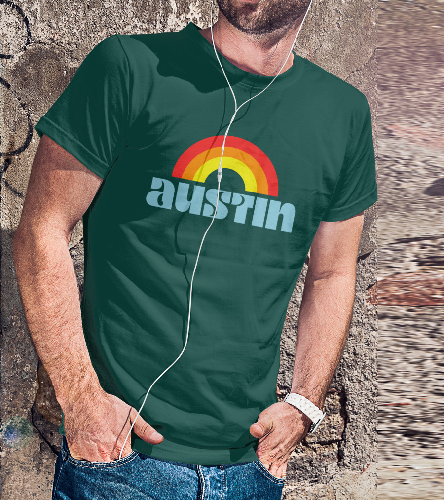 Austin Pride Rainbow Retro T-Shirt