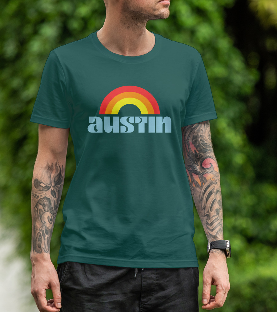 Austin Pride Rainbow Retro T-Shirt