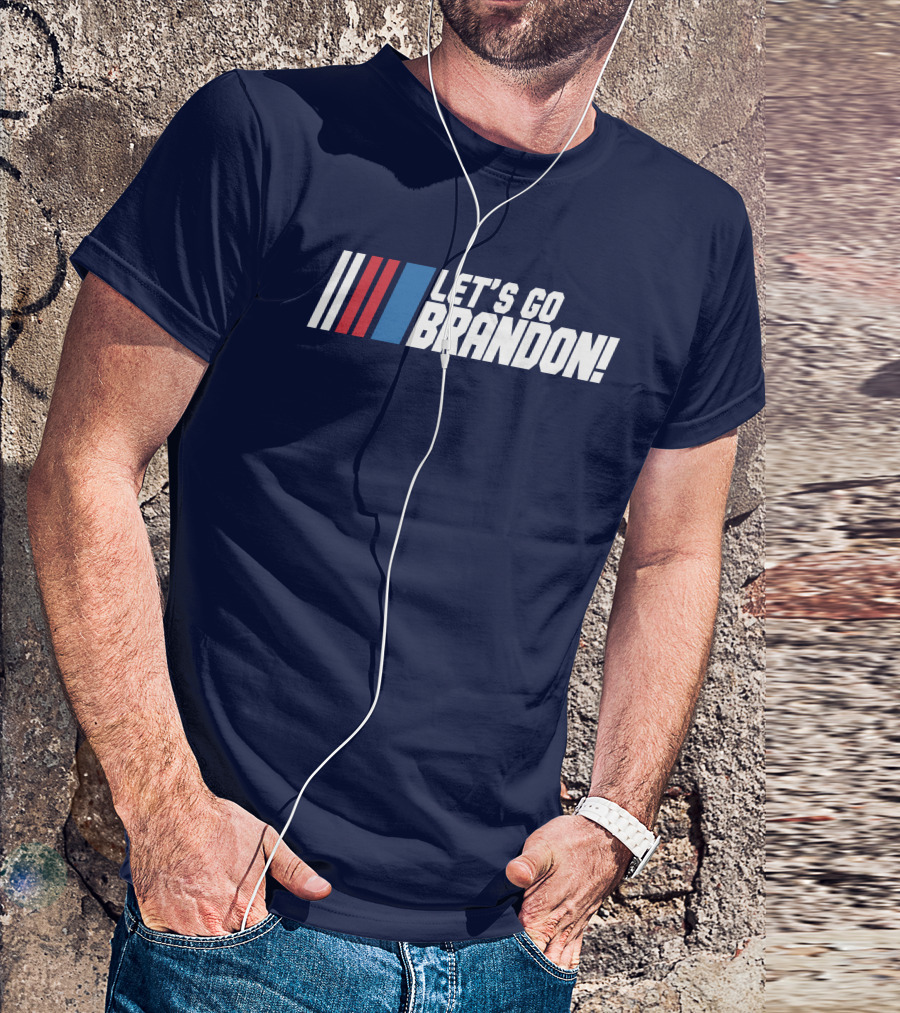 The Daily Wire Shop Let's Go Brandon Racing Stripes T-Shirt