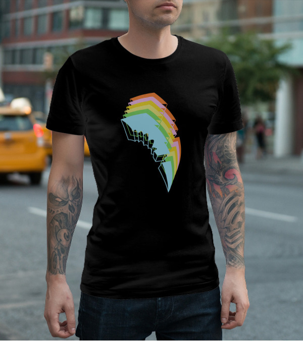 Jauz Merchandise Heybitethis Rainbow Lightning Bolt T-Shirt