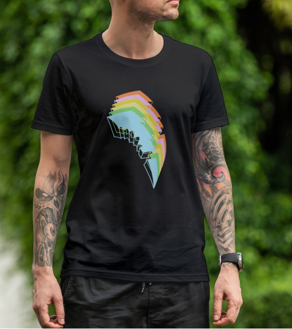 Jauz Merchandise Heybitethis Rainbow Lightning Bolt T-Shirt