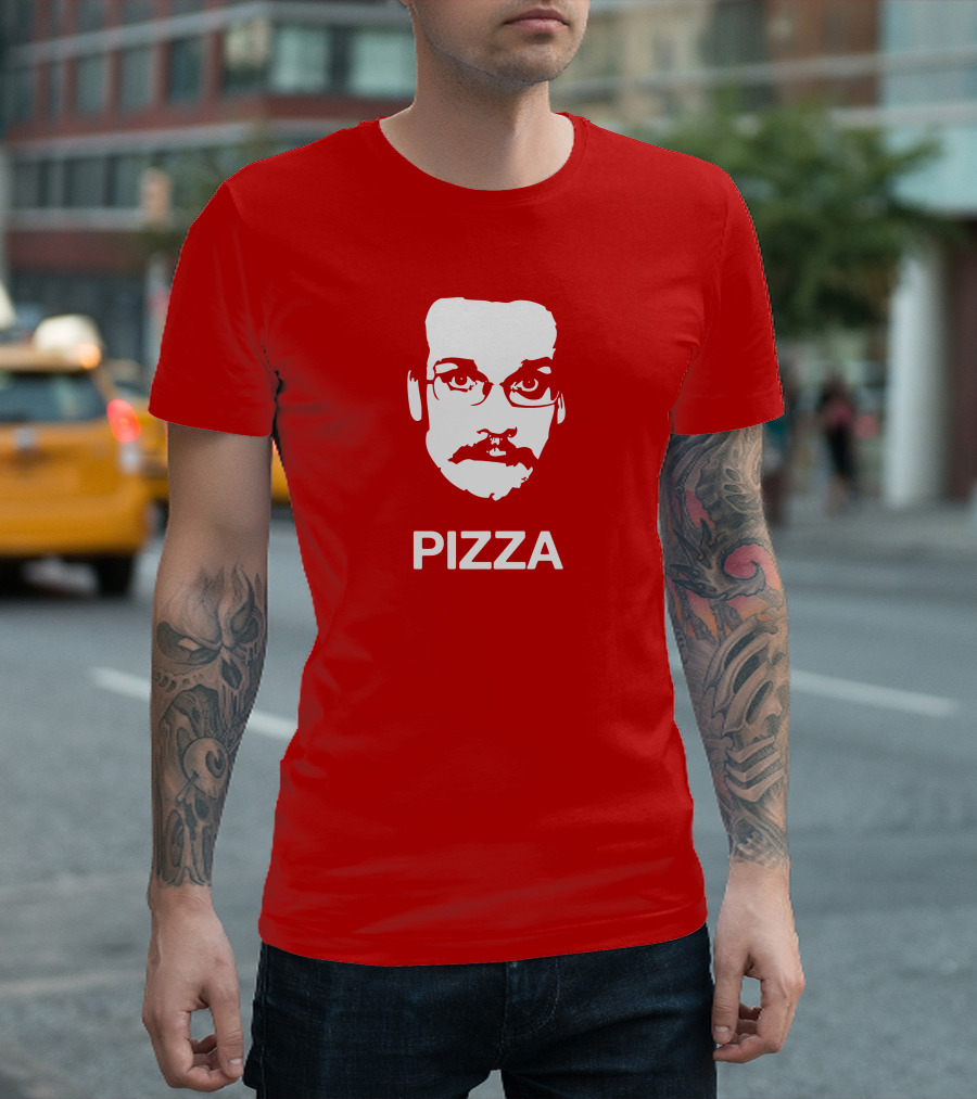 Drawfee Merch Pizza John DFTBA Face Silhouette Red T-Shirt