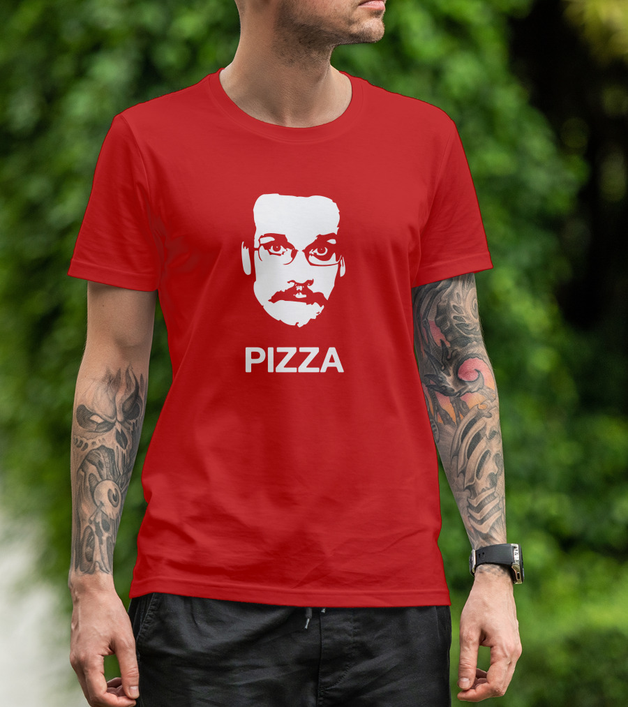 Drawfee Merch Pizza John DFTBA Face Silhouette Red T-Shirt