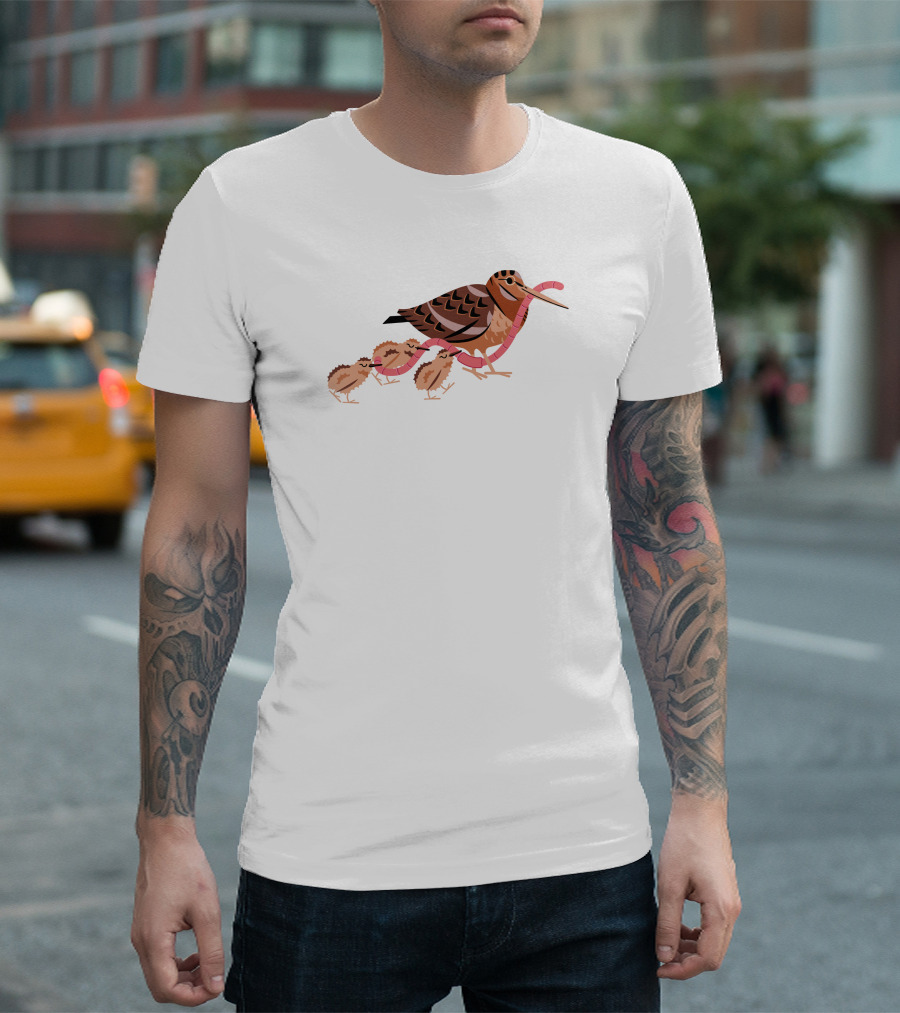 Everpress Shop Everybody Grab Hold Bird and Chicks with Worms T-Shirt