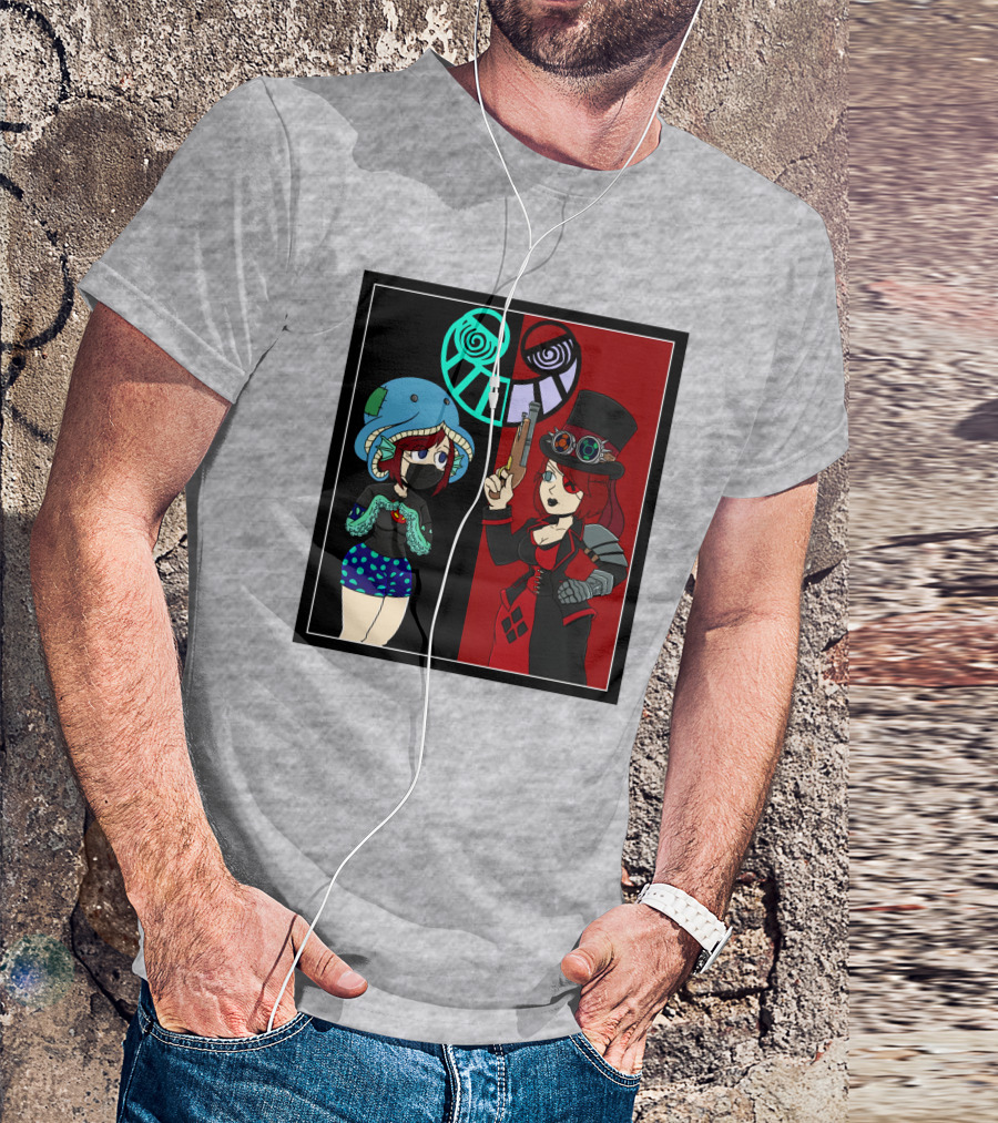 Frenemies Forever Threadless Blowing Off Steam Misssteam Steampunk And Aquatic Duel T-Shirt