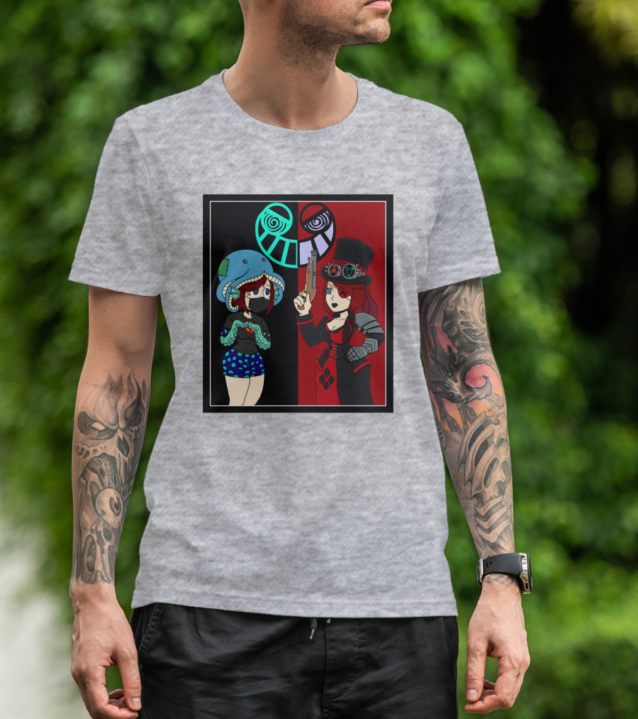 Frenemies Forever Threadless Blowing Off Steam Misssteam Steampunk And Aquatic Duel T-Shirt