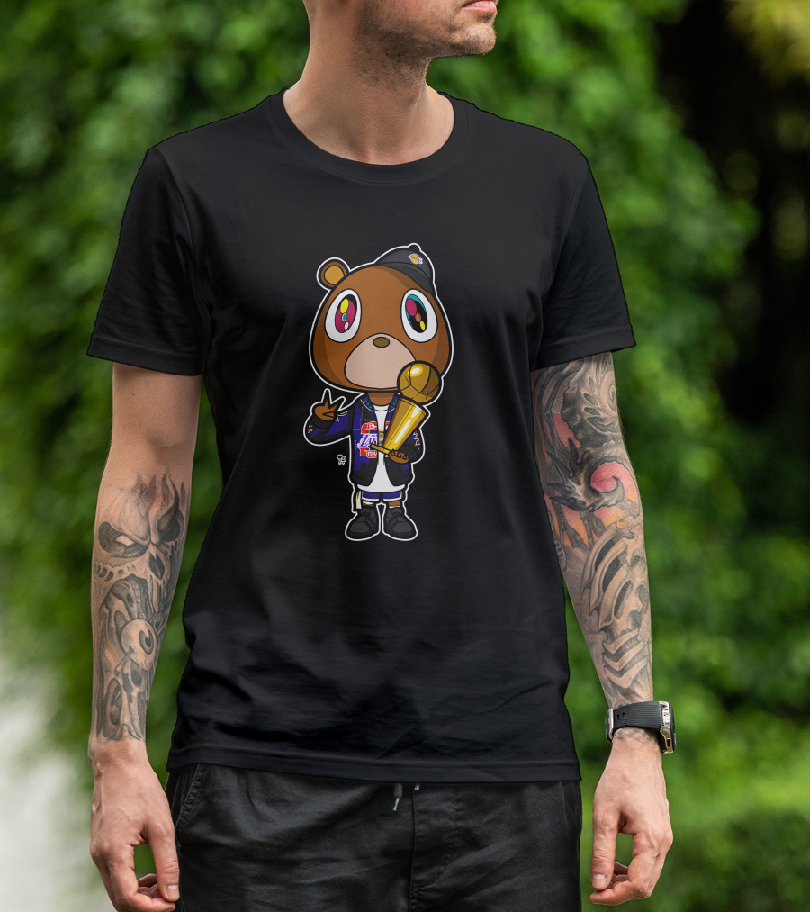 Can't Beat LA Store Yeezy X Mamba Champion Bear With Trophy T-Shirt