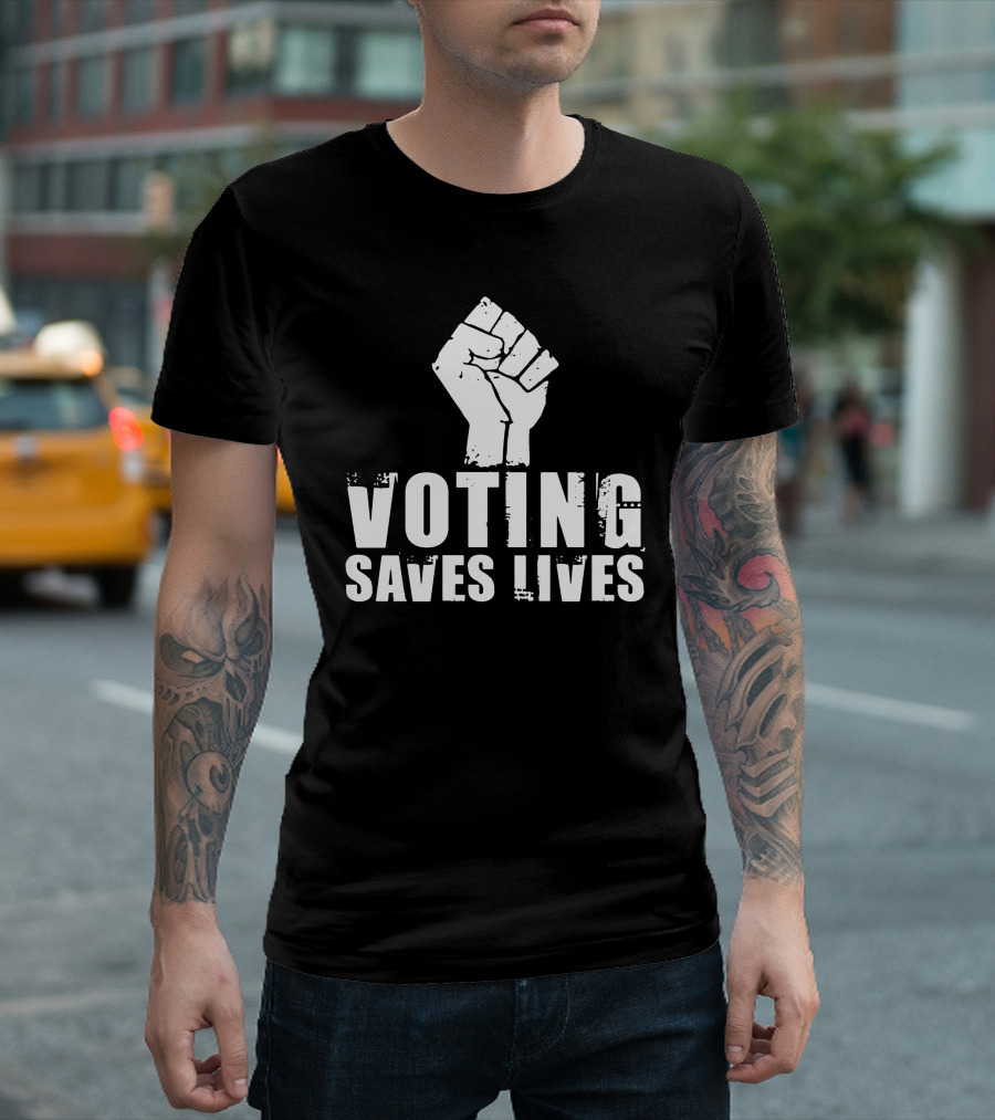 Sam Aburime Fist Symbol Voting Saves Lives T-Shirt