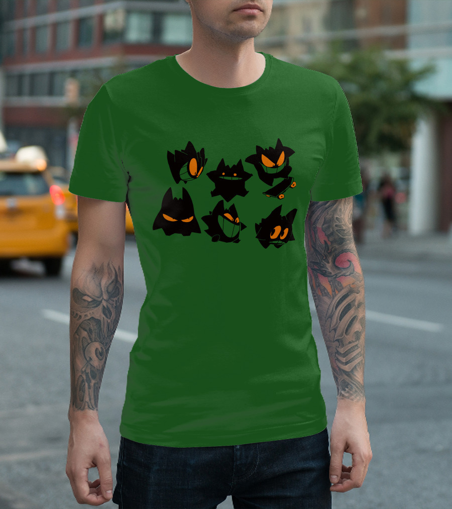 More Gengars 3Buddy and SNC Ghostly Faces Duo Skateboarding Collection T-Shirt