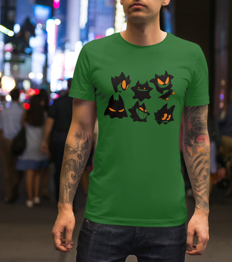 More Gengars 3Buddy And SNC Ghostly Faces Duo Skateboarding Collection T-Shirt