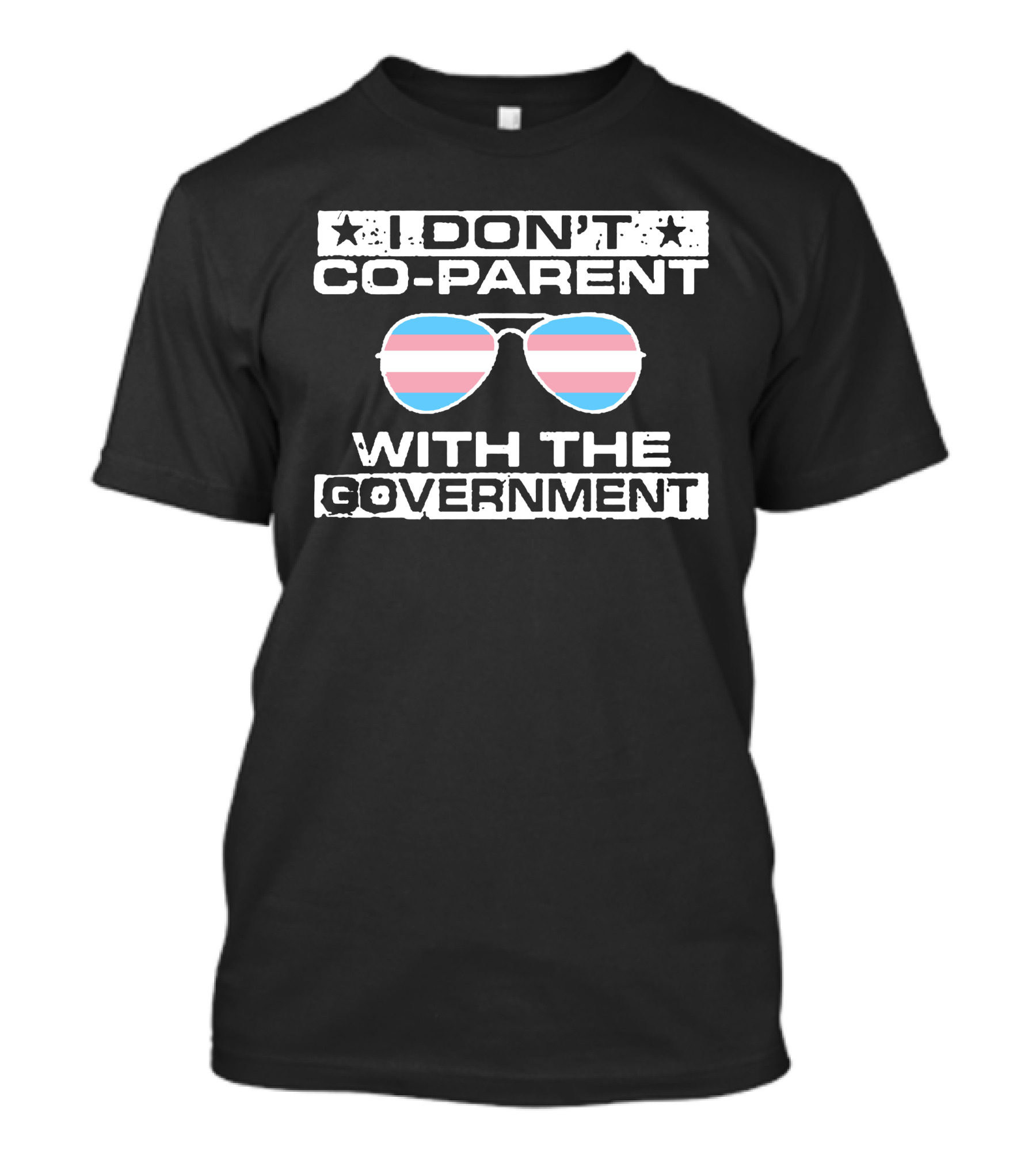 I Don't Co-Parent With The Government Sunglasses Trans Pride Flag T-Shirt