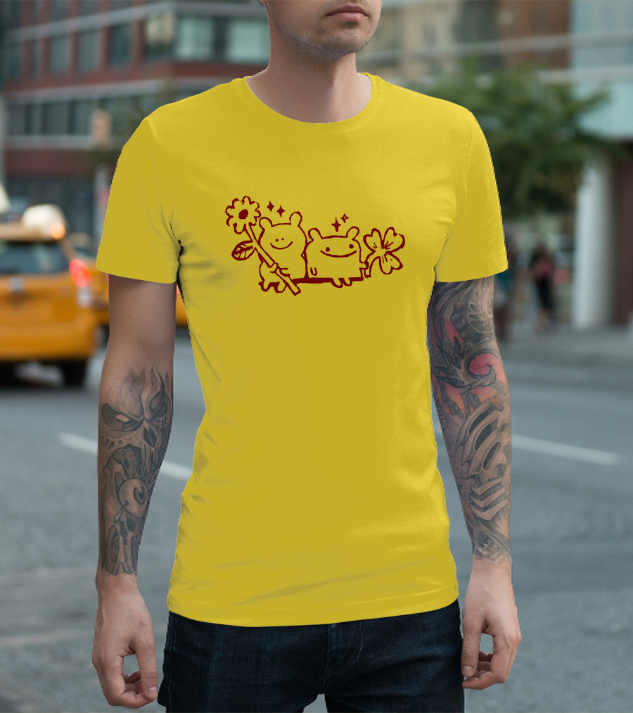 Megan Rose Ruiz Bear Friends Meg Zavala Cute Smiling Flower Duo T-Shirt