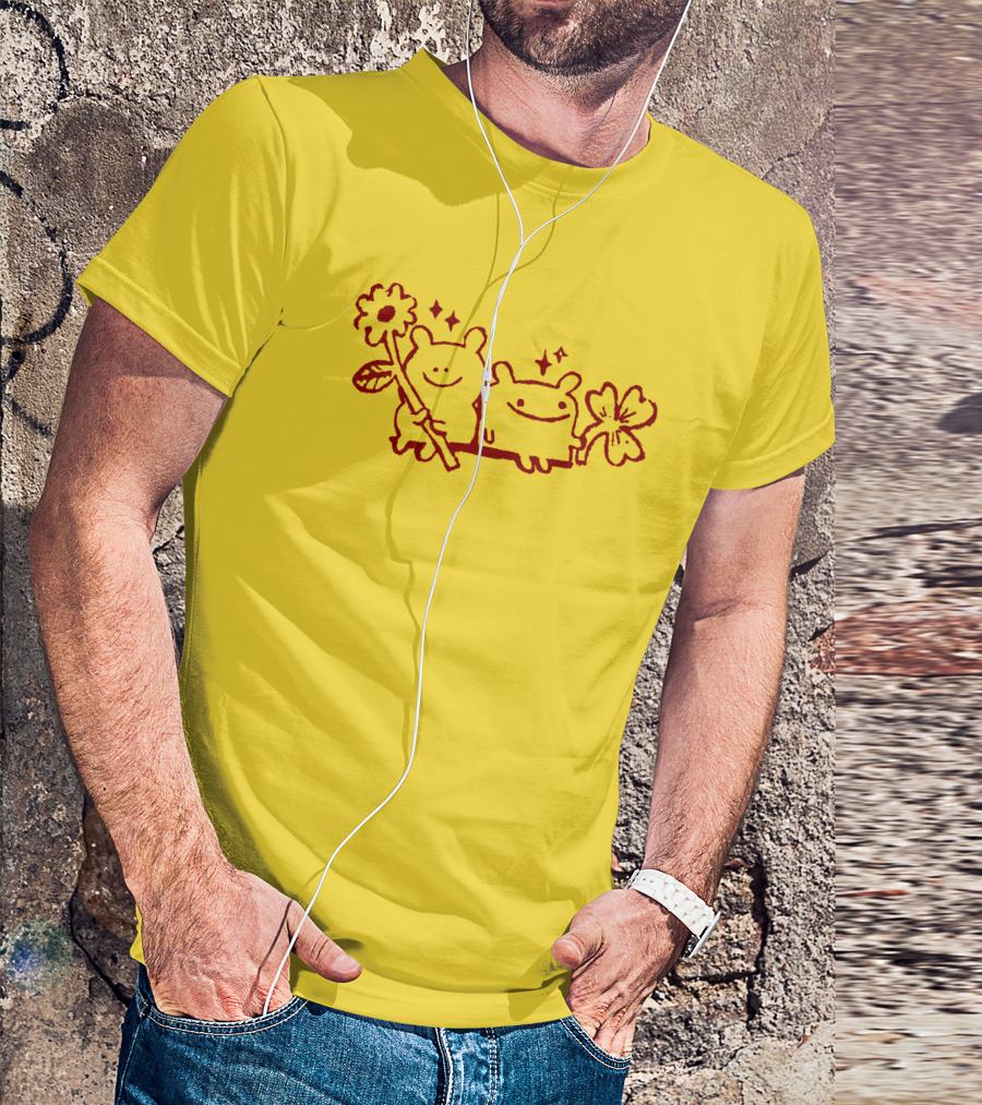 Megan Rose Ruiz Bear Friends Meg Zavala Cute Smiling Flower Duo T-Shirt