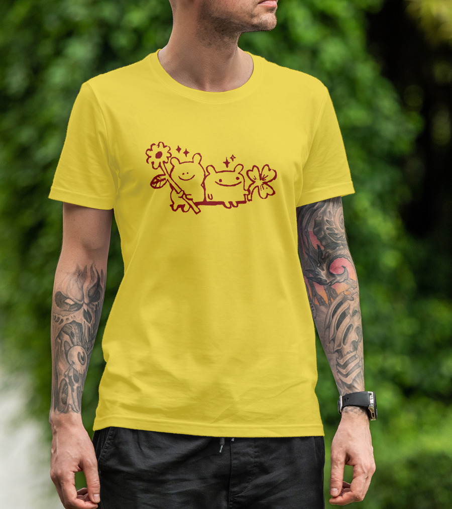 Megan Rose Ruiz Bear Friends Meg Zavala Cute Smiling Flower Duo T-Shirt
