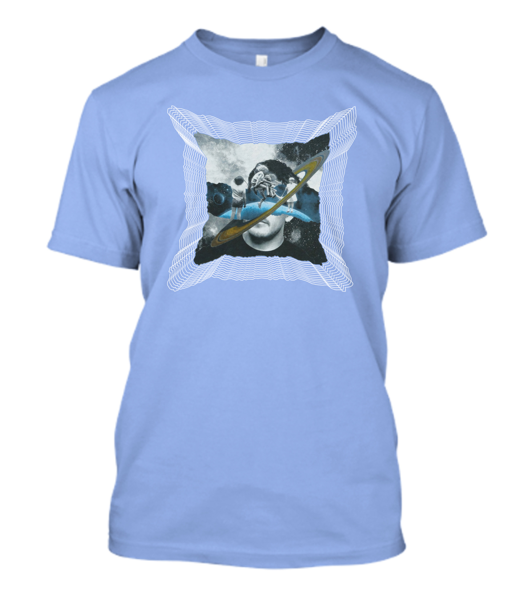 Captain James Brandiswm Inward Space Exploration Saturn Ring Vision T-Shirt