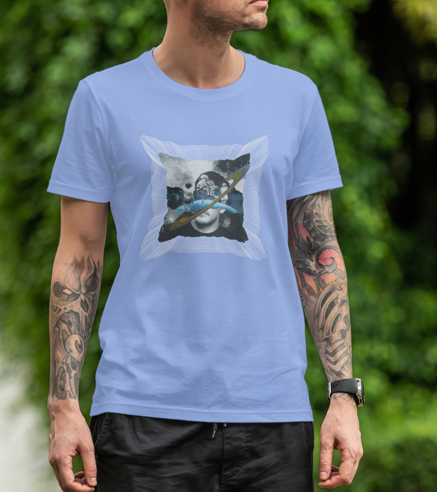 Captain James Brandiswm Inward Space Exploration Saturn Ring Vision T-Shirt