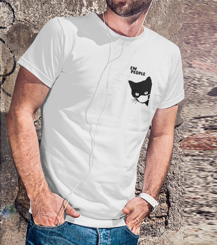 Qwertee Shop Ew People Cat Silhouette By Yirm T-Shirt