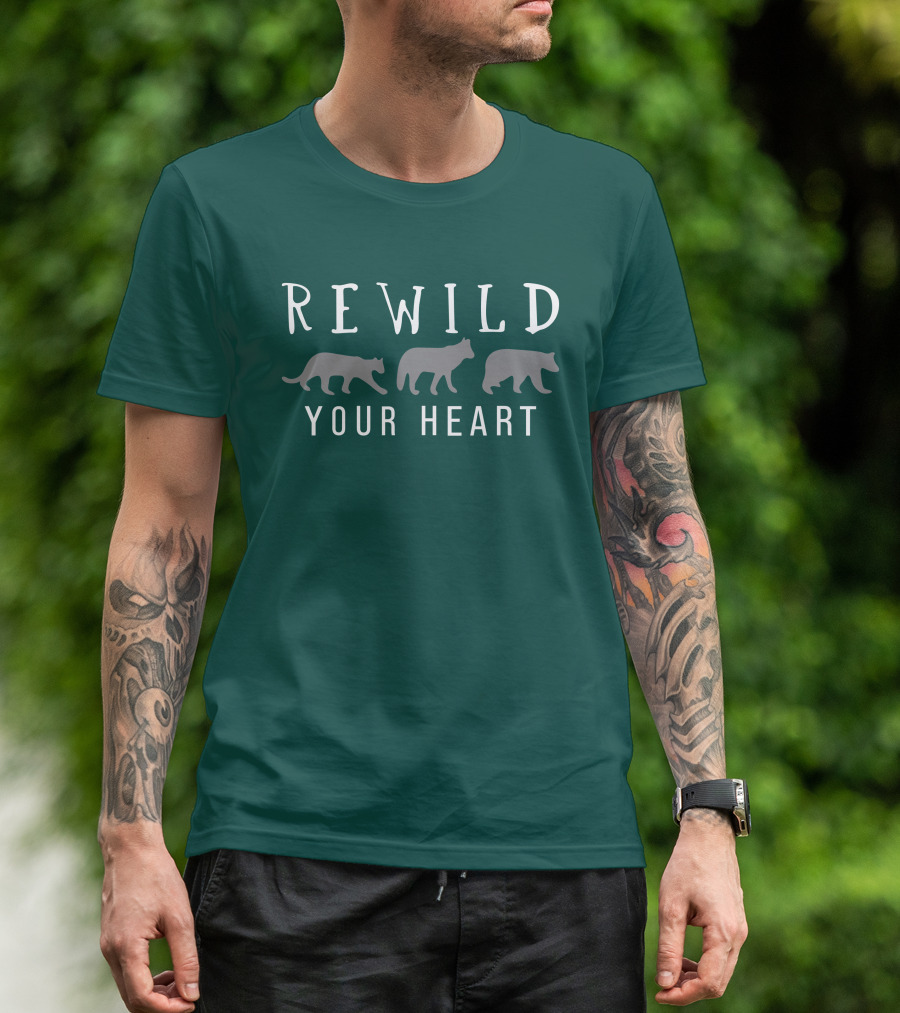 Wolf Conservation Center Store Nywolf Shop Rewild Your Heart Katie Hinde Wolves T-Shirt