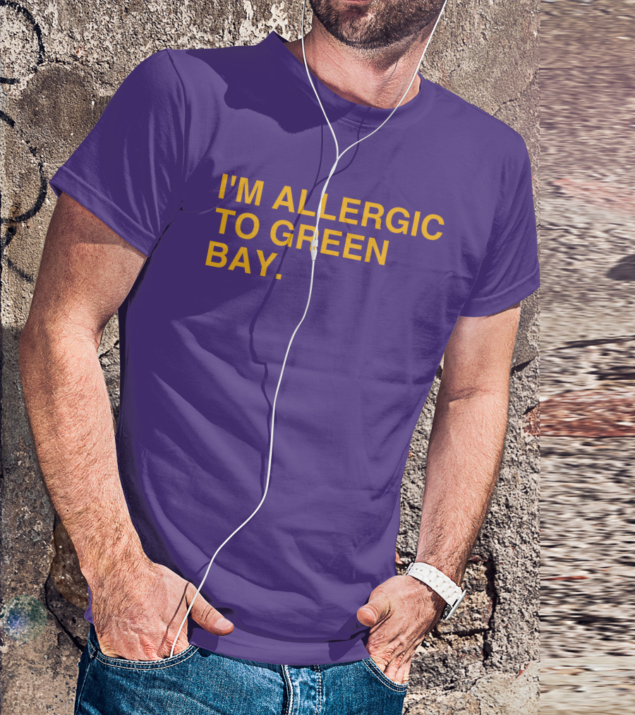 I'm Allergic To Green Bay Packers Football Fan Rivalry T-Shirt
