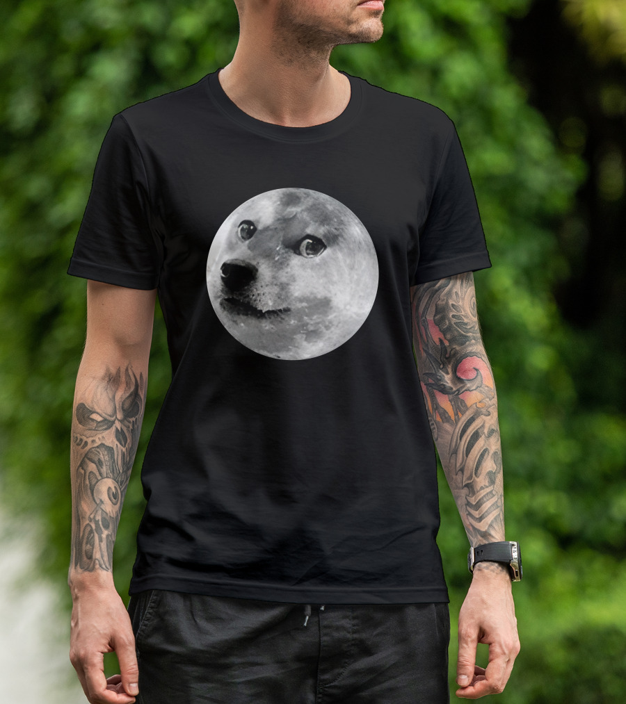 Doge Moon Meme Iconography To The Moon T-Shirt