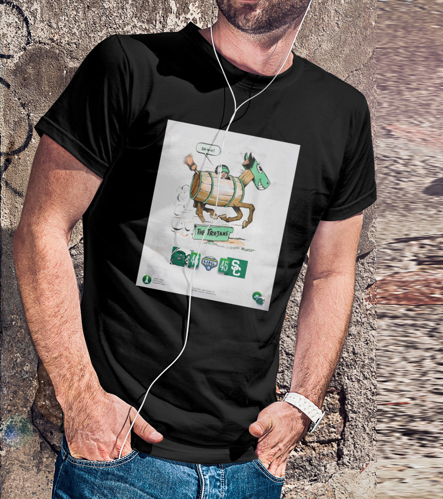 Cotton Bowl Champs The Trojans 46 45 Vintage Cartoon Horse Racer T-Shirt