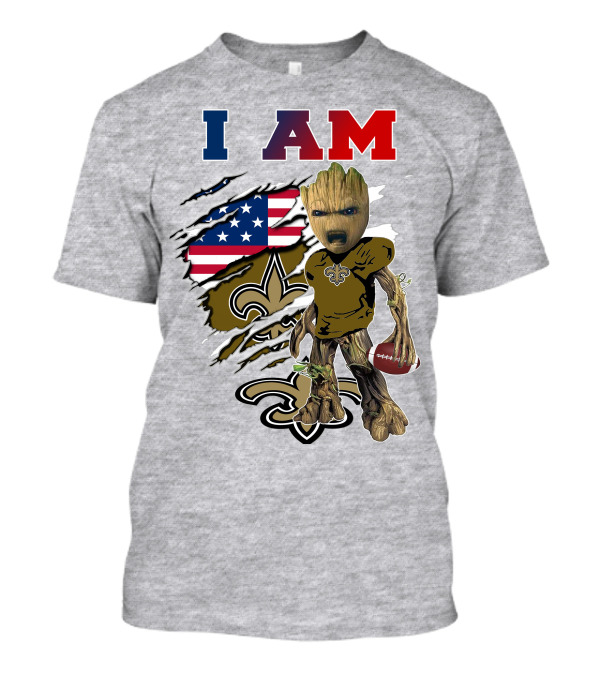 I Am Baby Groot Saints Football Team Spirit T-Shirt