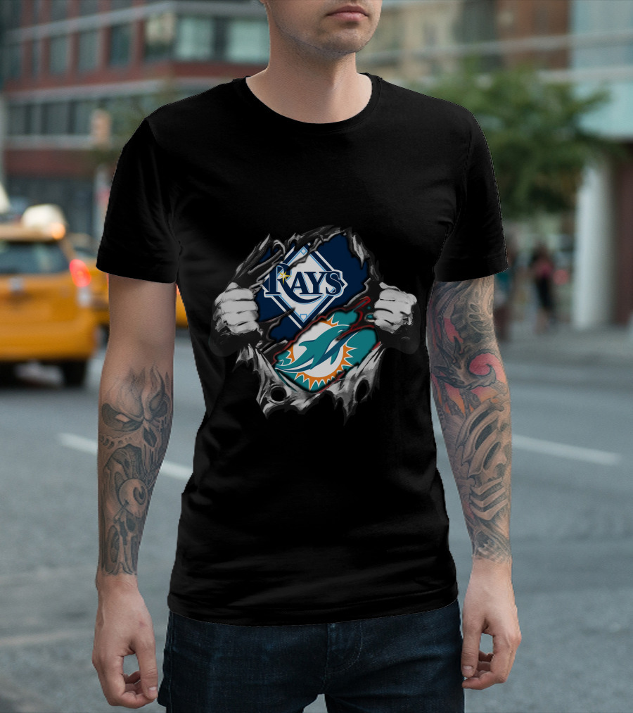 Rays And Dolphins Sports Fan Dual Allegiance T-Shirt