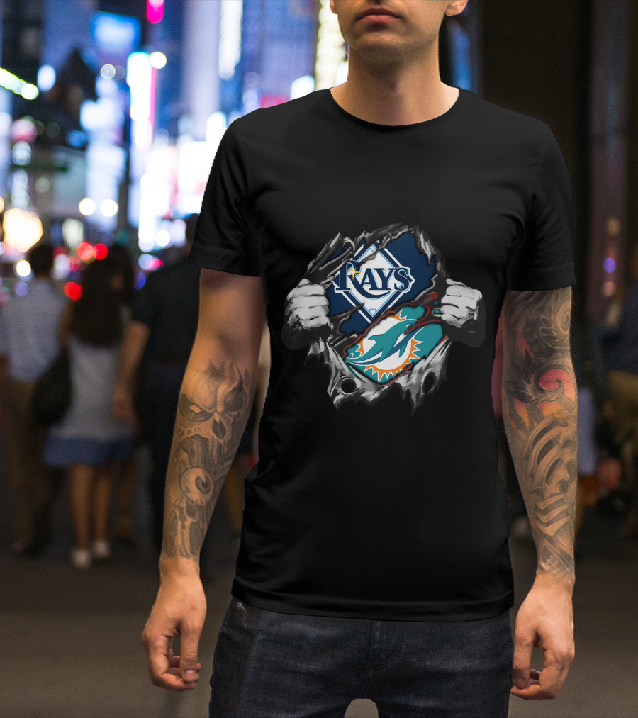 Rays And Dolphins Sports Fan Dual Allegiance T-Shirt