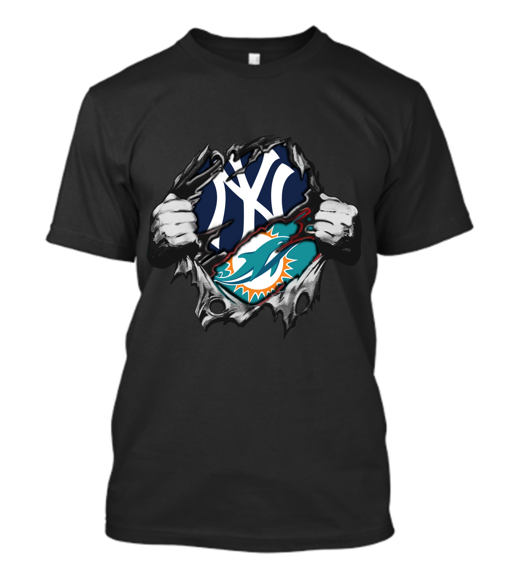 New York Baseball And Miami Football Rip T-Shirt