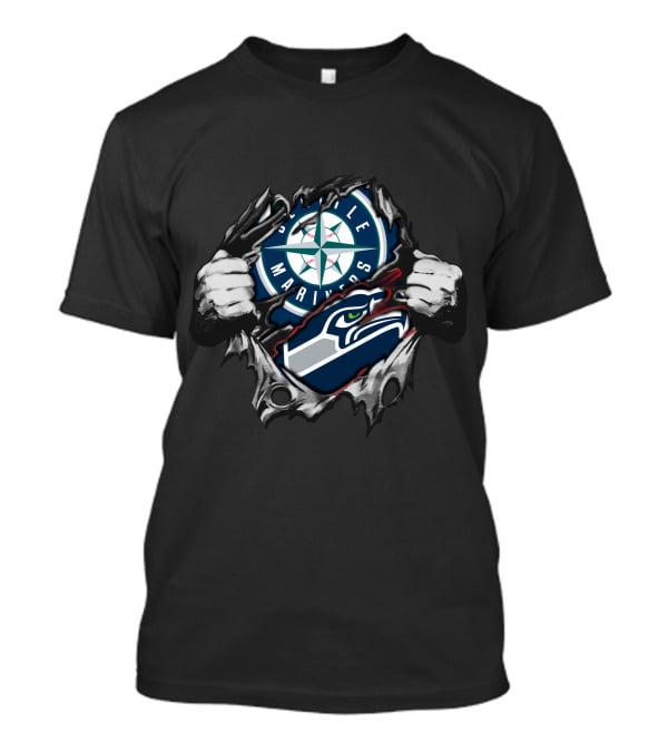Seattle Mariners Seahawks Dual Fan Pride T-Shirt