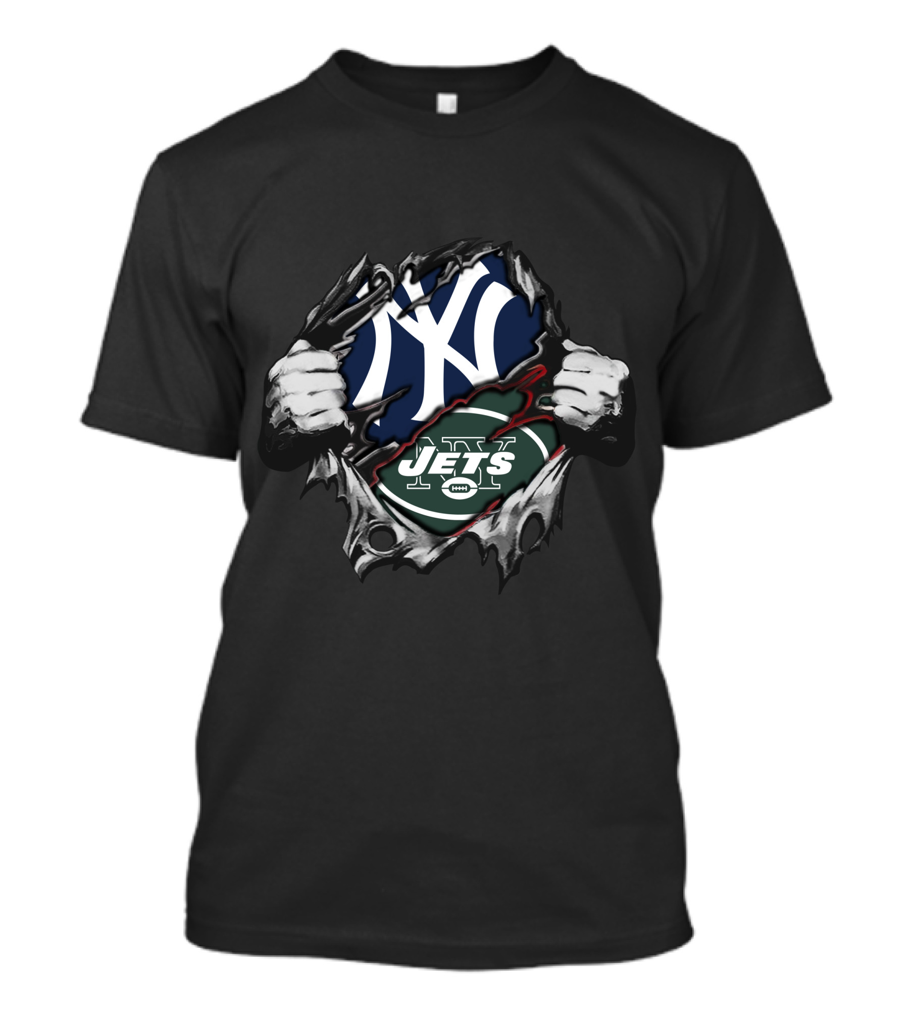 New York Yankees Jets Logo Fusion T-Shirt