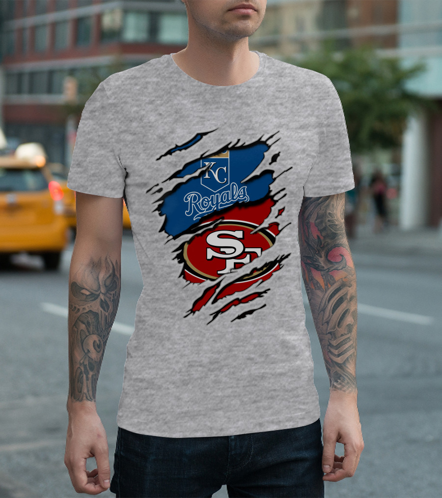 Kc Royals Sf 49ers Logo Mashup T-Shirt
