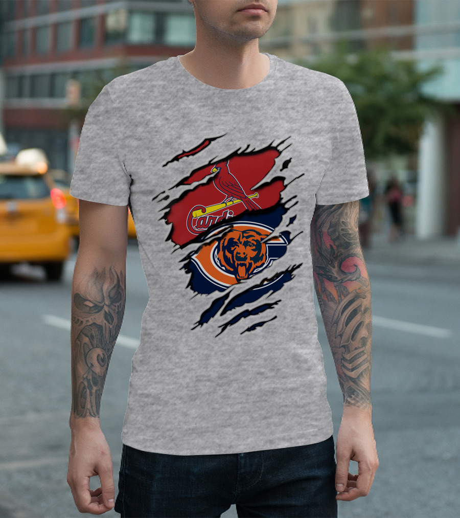 Chicago Bears And St. Louis Cardinals Logo Mashup T-Shirt