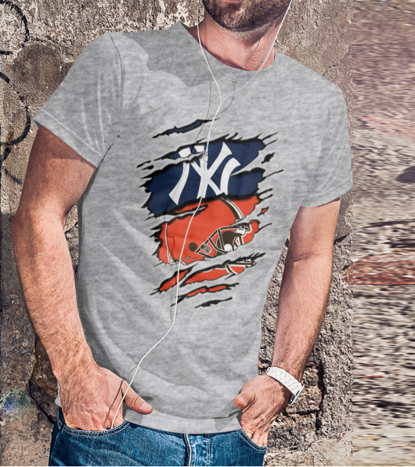 New York Yankees Cleveland Browns Fusion T-Shirt