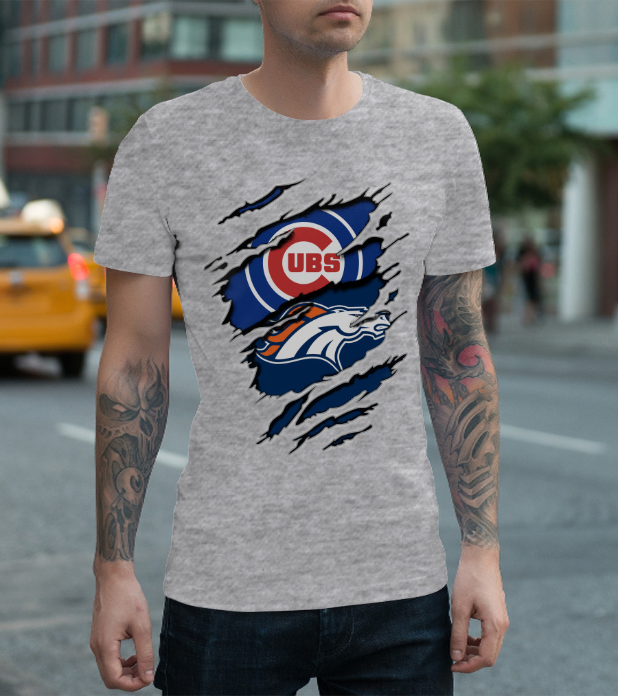Cubs Broncos Logo Crossover T-Shirt