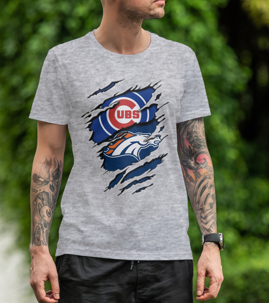Cubs Broncos Logo Crossover T-Shirt