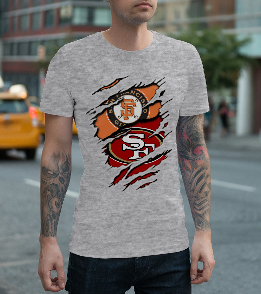 San Francisco Giants 49ers Crossover Logo T-Shirt